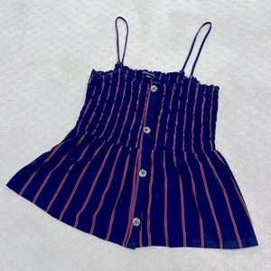 Adorable AEO striped tank top with button details and spaghetti straps